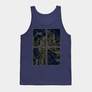 Rome, Italy City Map Typography - Gold Art Deco Tank Top